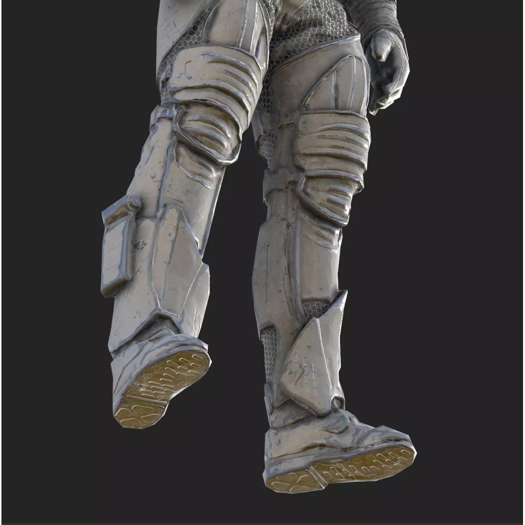Futuristic Astronaut Space Suit 3D Model – Low Poly Game-Ready Asset, FBX - View 14