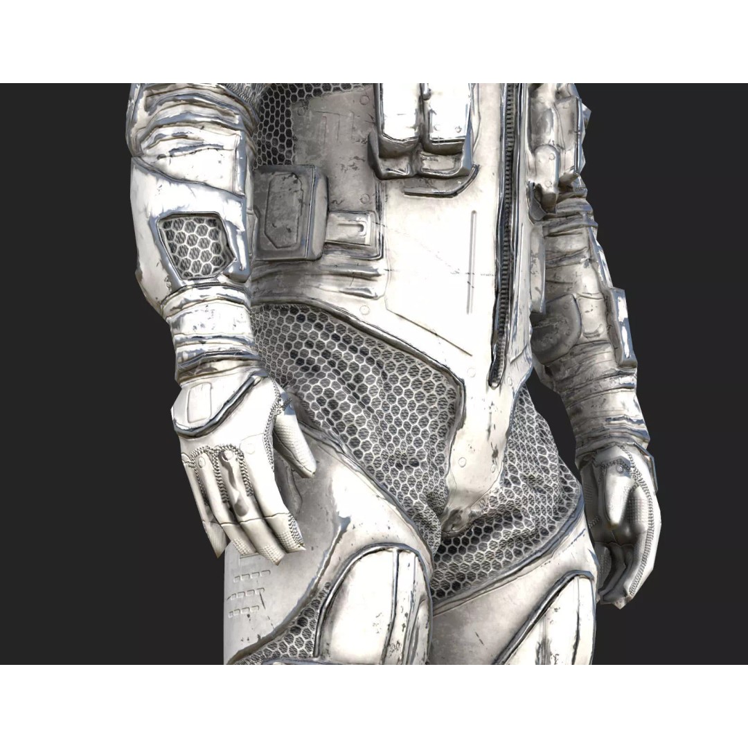 Futuristic Astronaut Space Suit 3D Model – Low Poly Game-Ready Asset, FBX - View 16