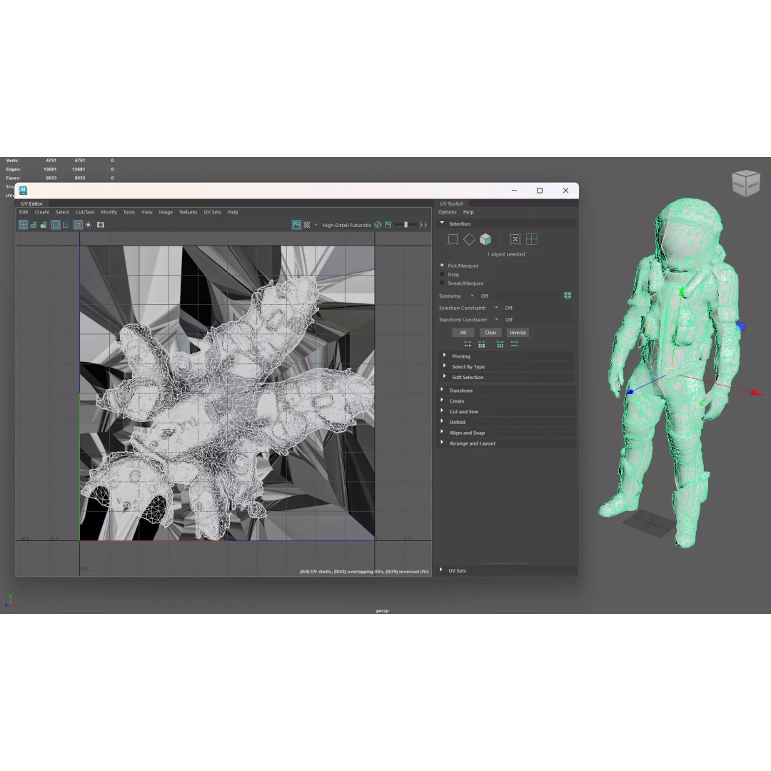 Futuristic Astronaut Space Suit 3D Model – Low Poly Game-Ready Asset, FBX - View 17