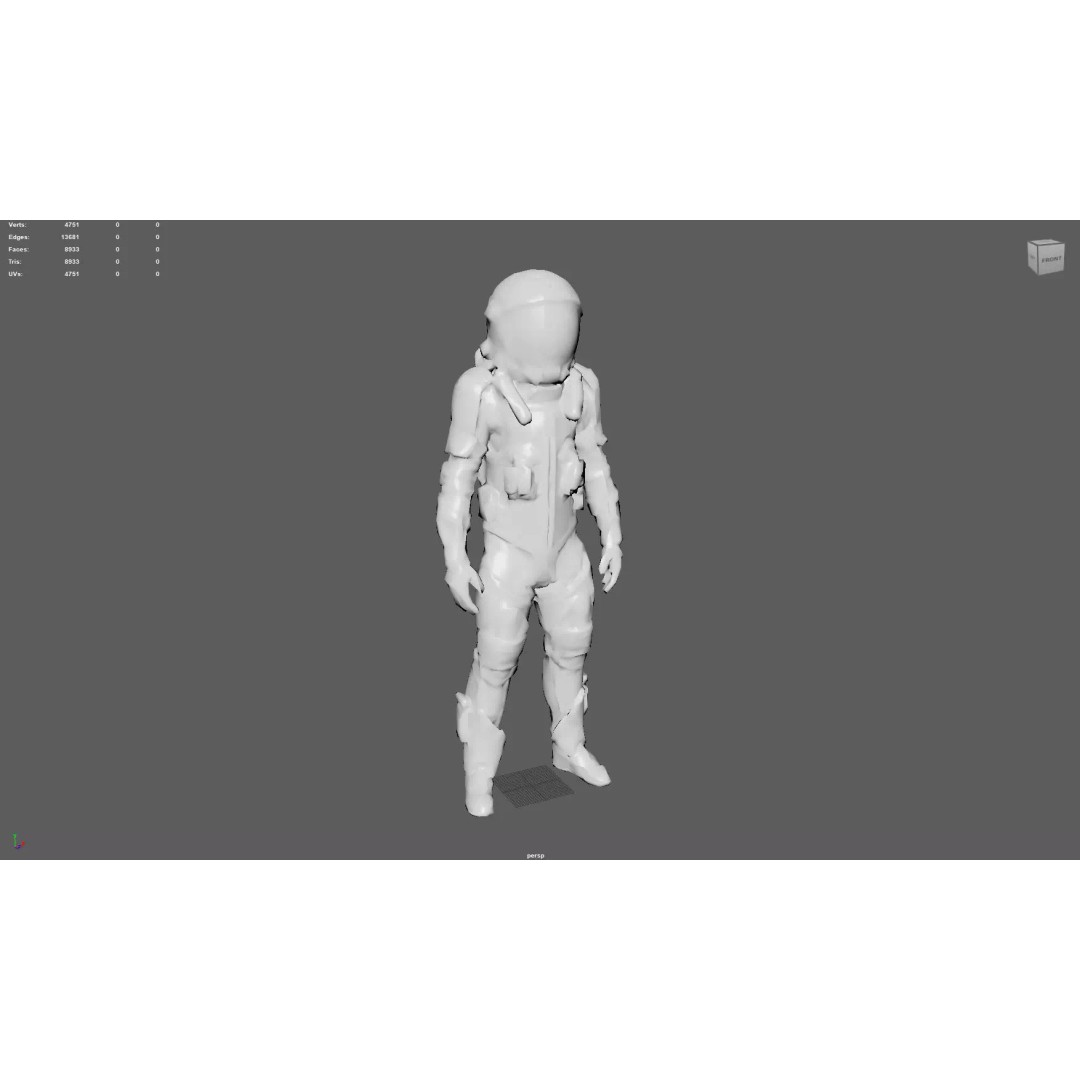 Futuristic Astronaut Space Suit 3D Model – Low Poly Game-Ready Asset, FBX - View 5