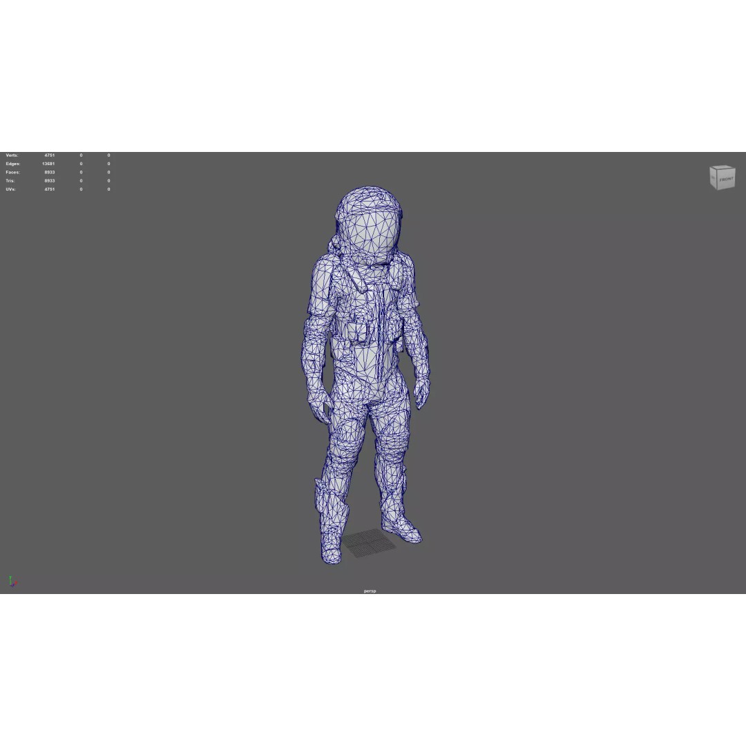Futuristic Astronaut Space Suit 3D Model – Low Poly Game-Ready Asset, FBX - View 6