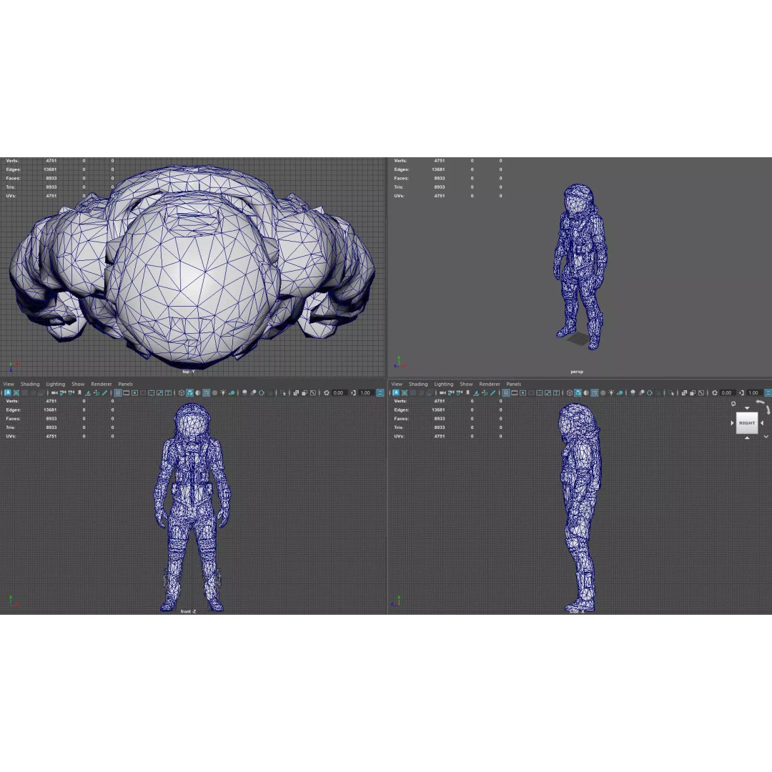 Futuristic Astronaut Space Suit 3D Model – Low Poly Game-Ready Asset, FBX - View 9