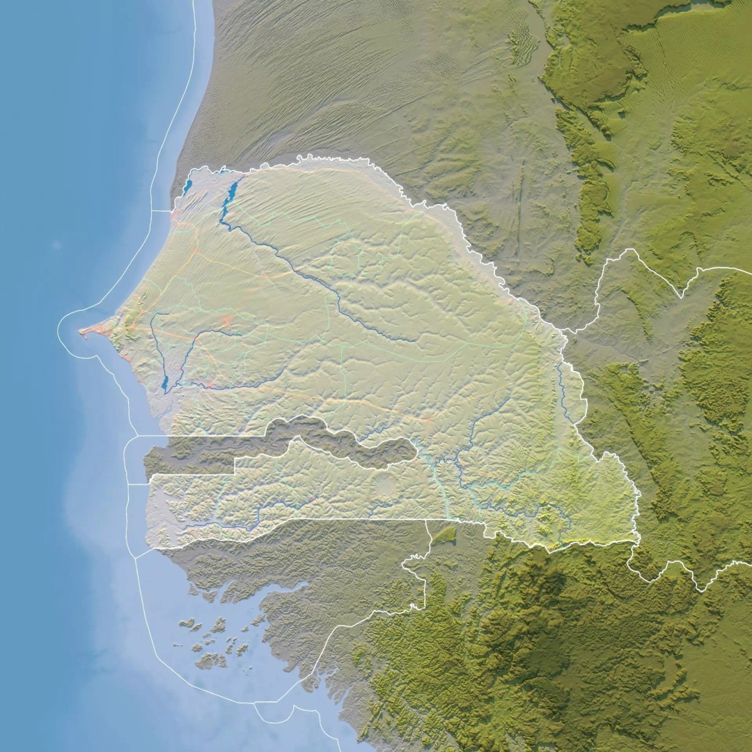 Senegal Map 3D Model – Realistic Satellite Terrain, FBX, OBJ - View 10