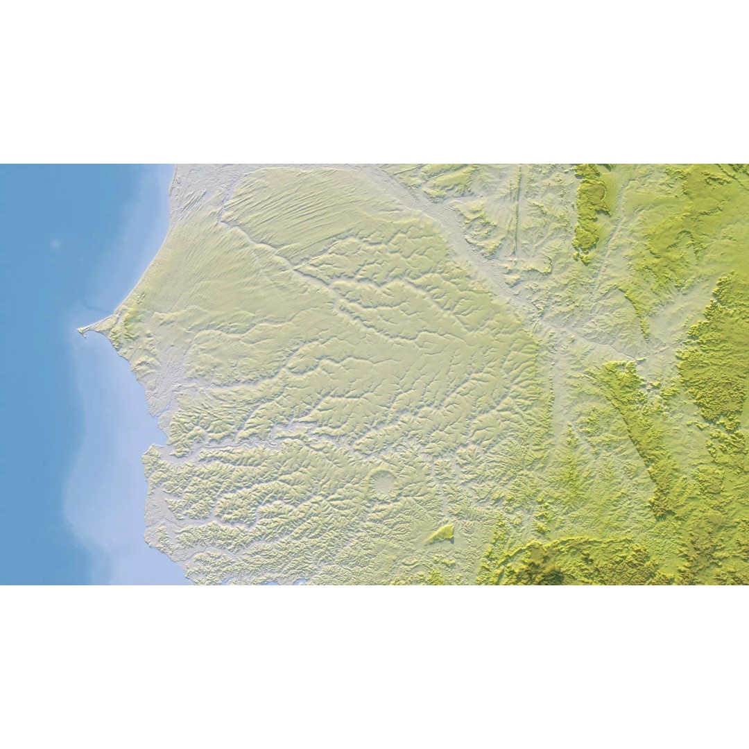 Senegal Map 3D Model – Realistic Satellite Terrain, FBX, OBJ - View 11