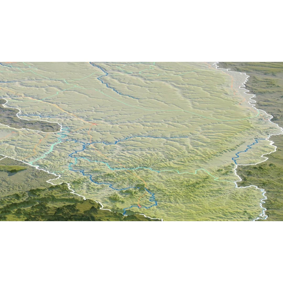 Senegal Map 3D Model – Realistic Satellite Terrain, FBX, OBJ - View 14