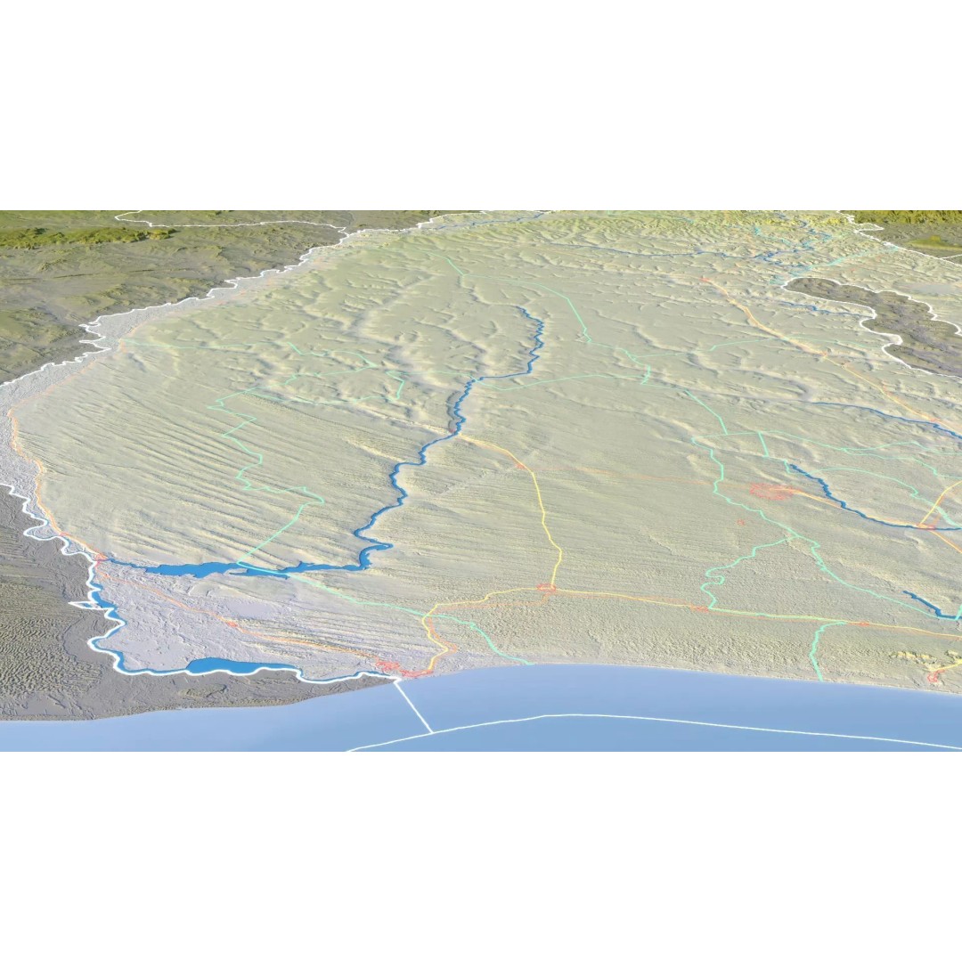 Senegal Map 3D Model – Realistic Satellite Terrain, FBX, OBJ - View 15