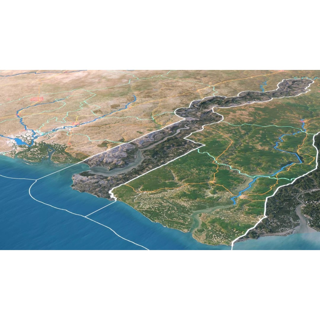 Senegal Map 3D Model – Realistic Satellite Terrain, FBX, OBJ - View 5
