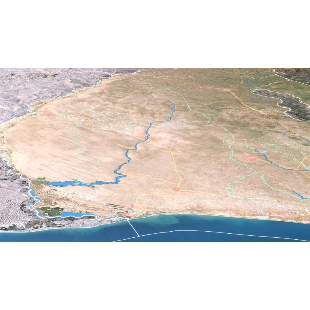 Senegal Map 3D Model – Realistic Satellite Terrain, FBX, OBJ - View 7