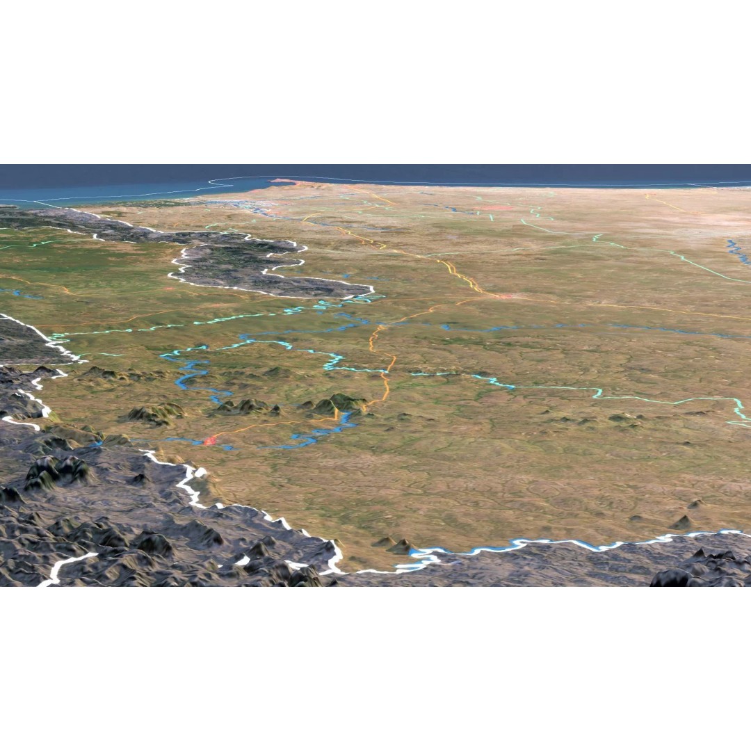 Senegal Map 3D Model – Realistic Satellite Terrain, FBX, OBJ - View 8