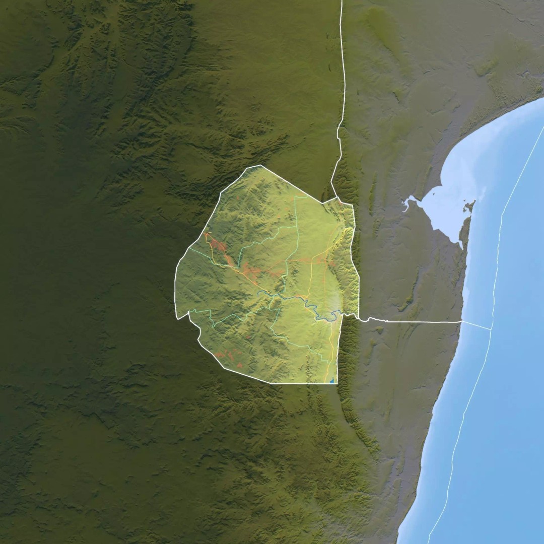 Eswatini Map 3D Model – Realistic Satellite Terrain with Textures, FBX, OBJ - View 11