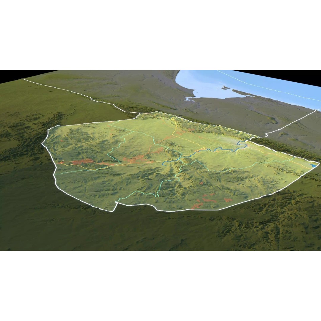 Eswatini Map 3D Model – Realistic Satellite Terrain with Textures, FBX, OBJ - View 13