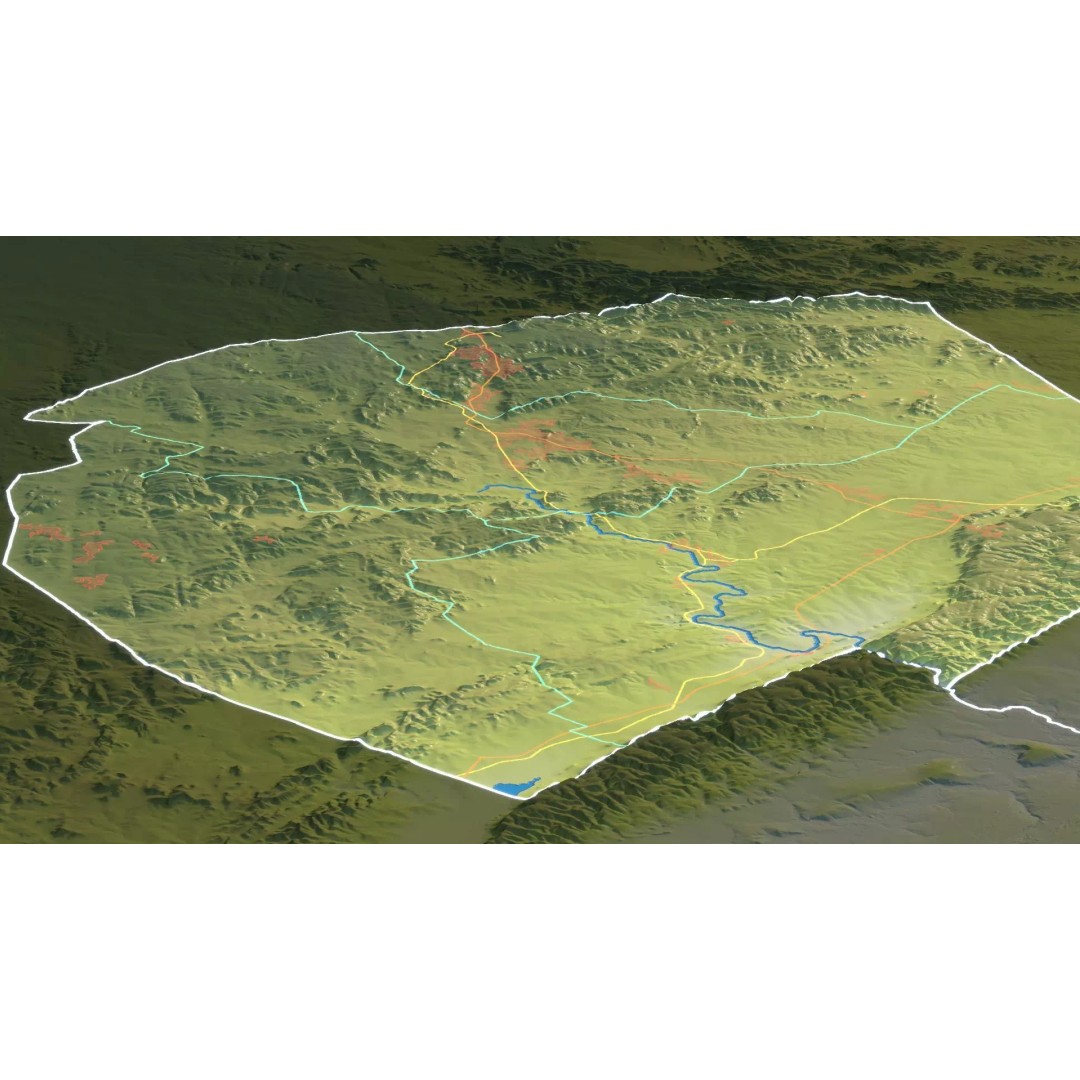 Eswatini Map 3D Model – Realistic Satellite Terrain with Textures, FBX, OBJ - View 14