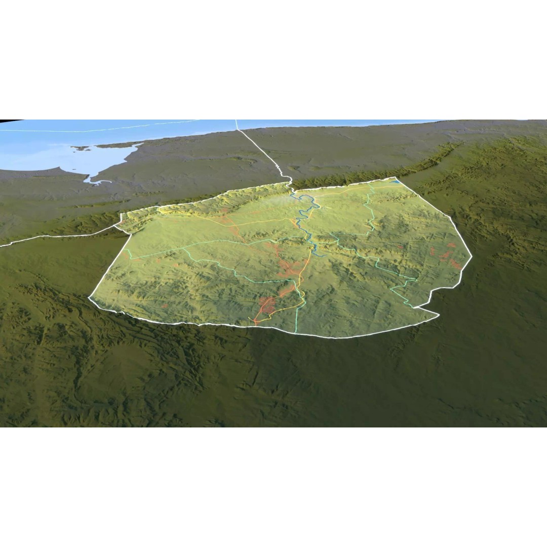 Eswatini Map 3D Model – Realistic Satellite Terrain with Textures, FBX, OBJ - View 15