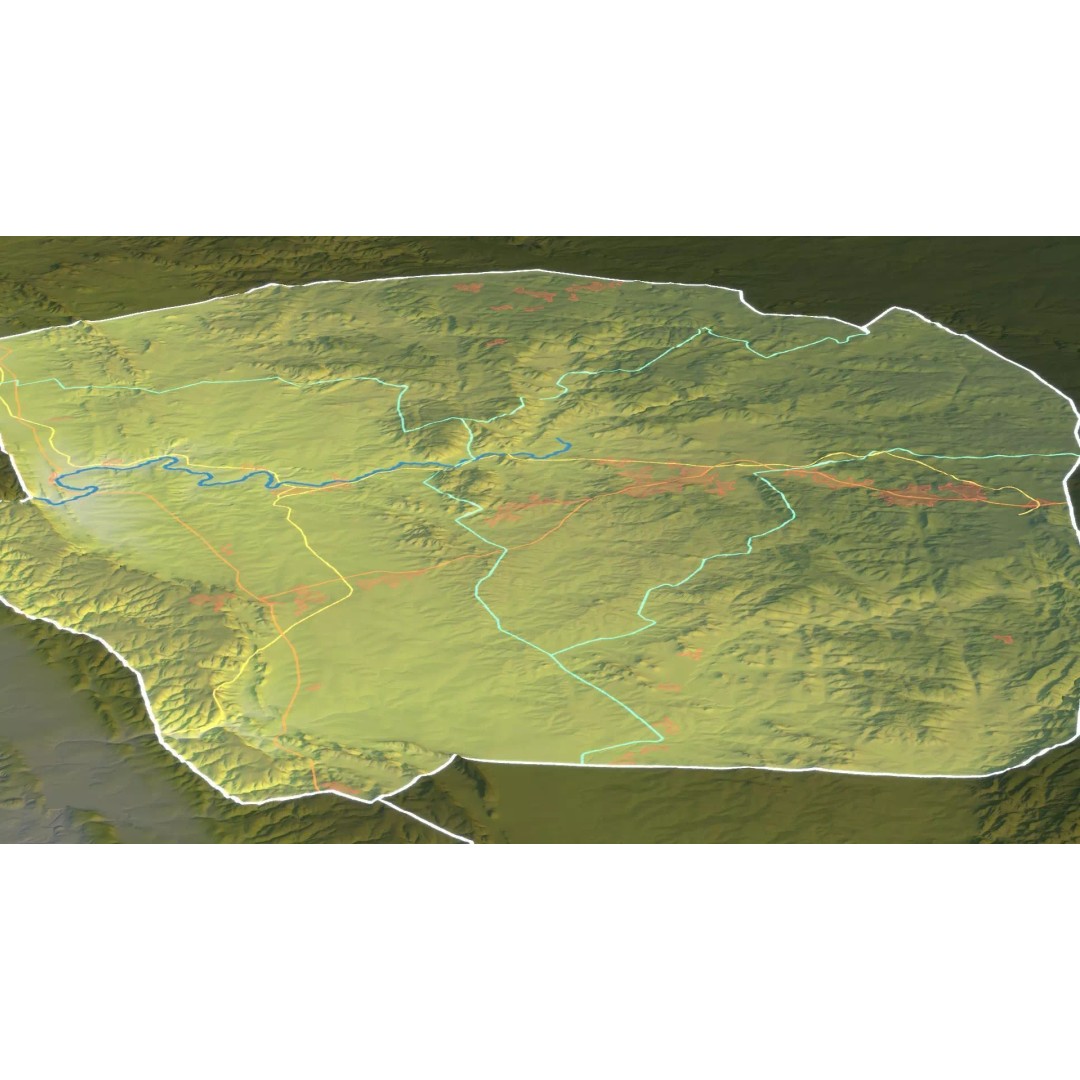 Eswatini Map 3D Model – Realistic Satellite Terrain with Textures, FBX, OBJ - View 16