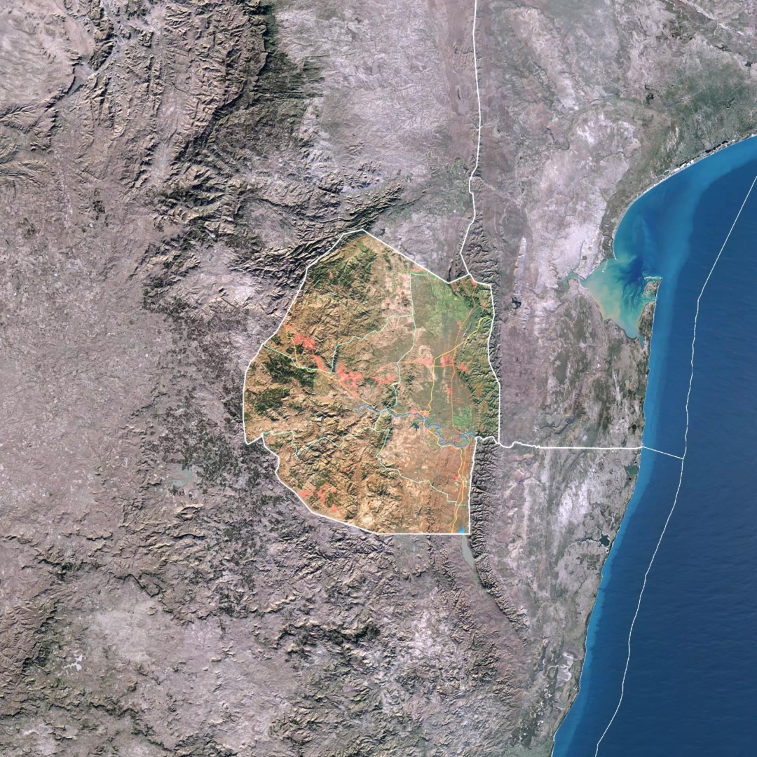 Eswatini Map 3D Model – Realistic Satellite Terrain with Textures, FBX, OBJ - View 3