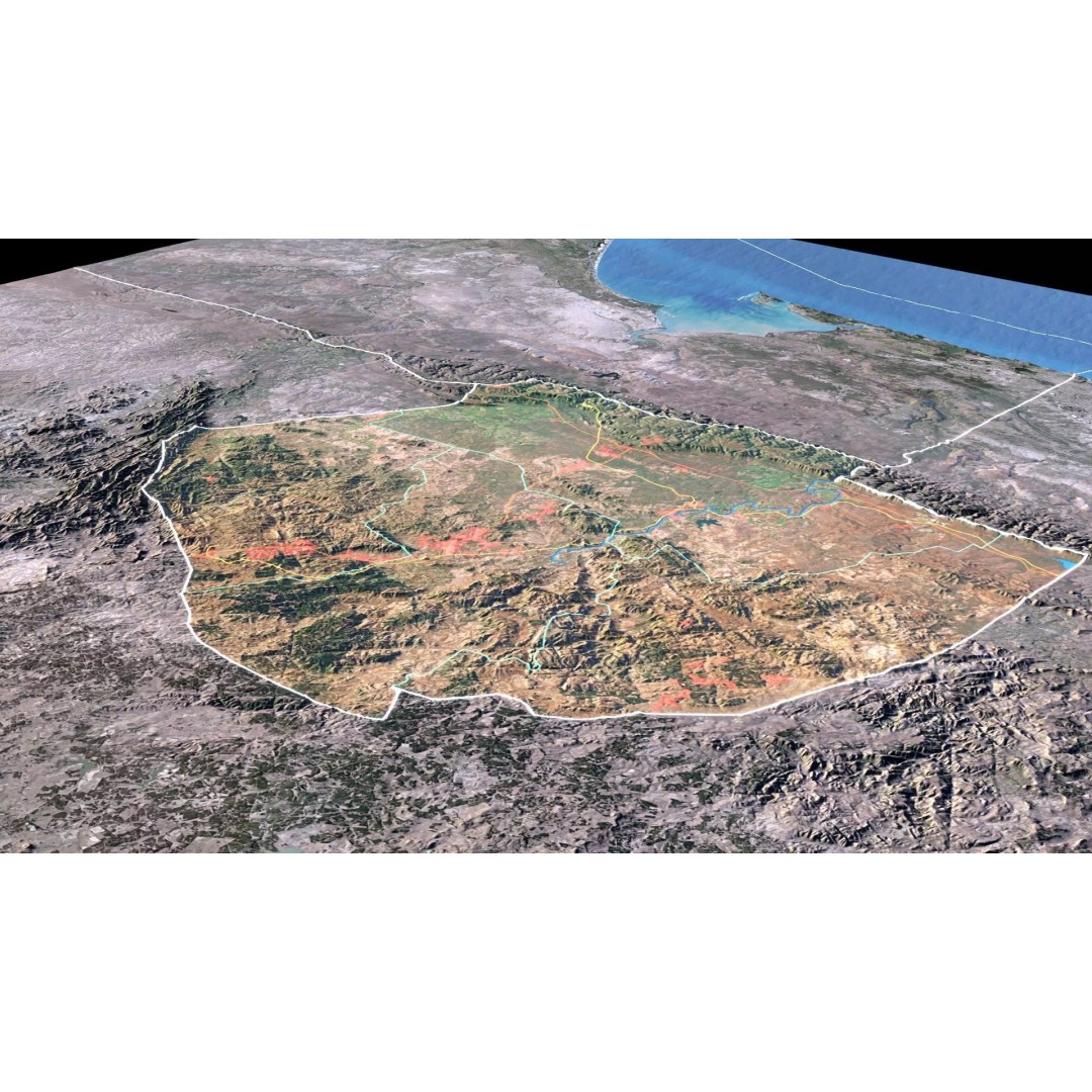 Eswatini Map 3D Model – Realistic Satellite Terrain with Textures, FBX, OBJ - View 5