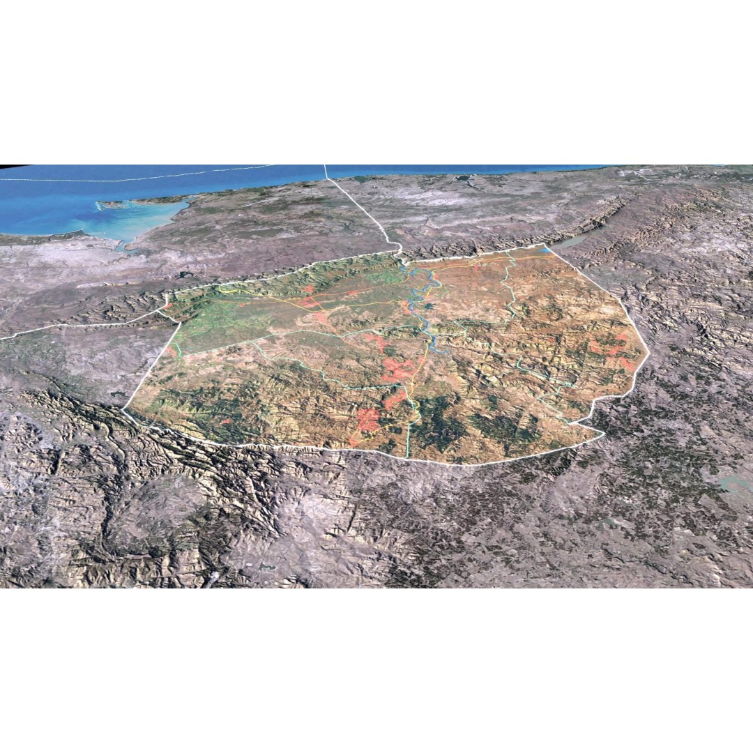 Eswatini Map 3D Model – Realistic Satellite Terrain with Textures, FBX, OBJ - View 7