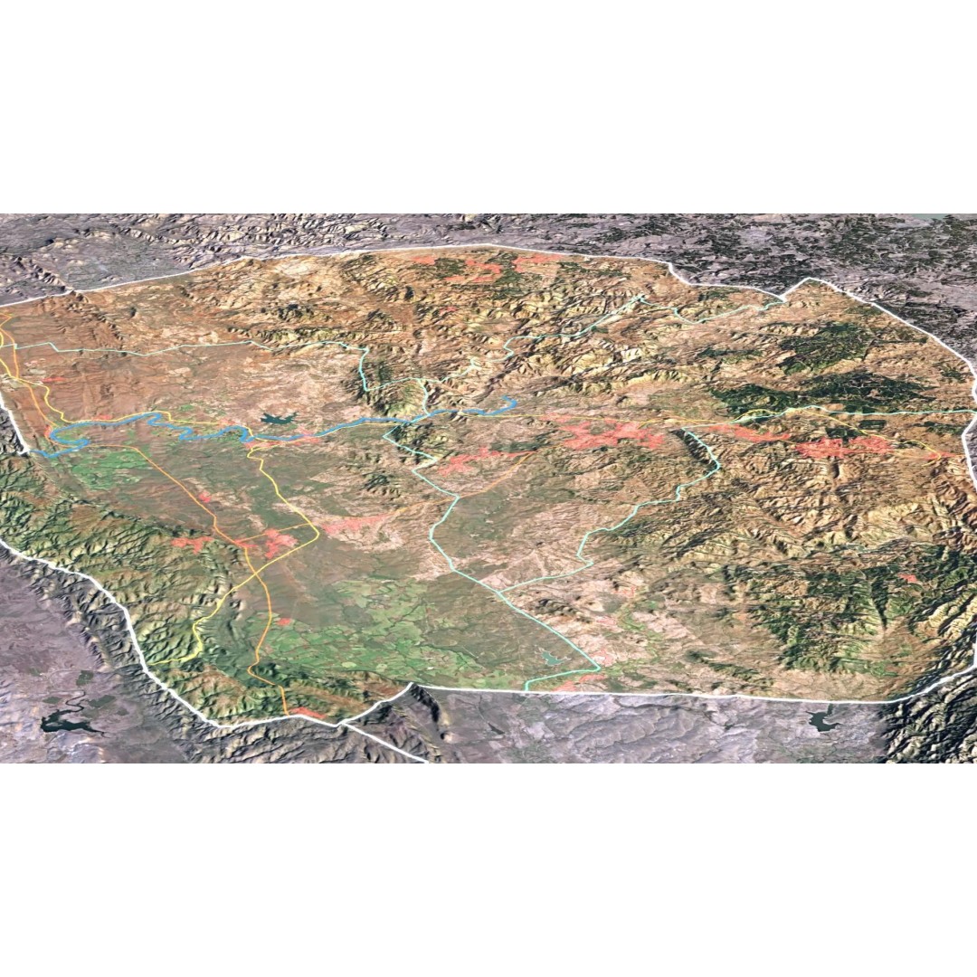 Eswatini Map 3D Model – Realistic Satellite Terrain with Textures, FBX, OBJ - View 8