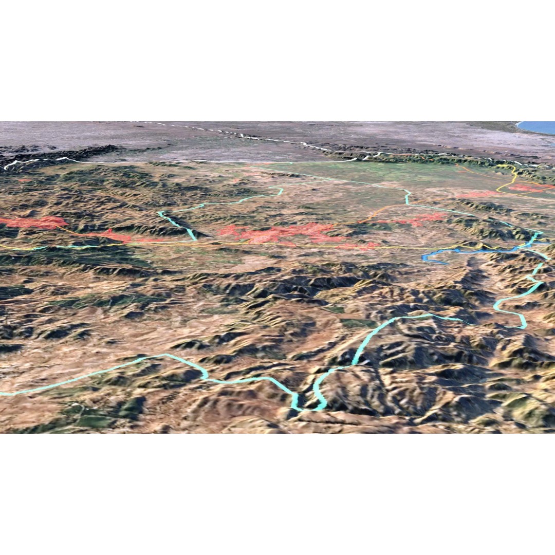 Eswatini Map 3D Model – Realistic Satellite Terrain with Textures, FBX, OBJ - View 9