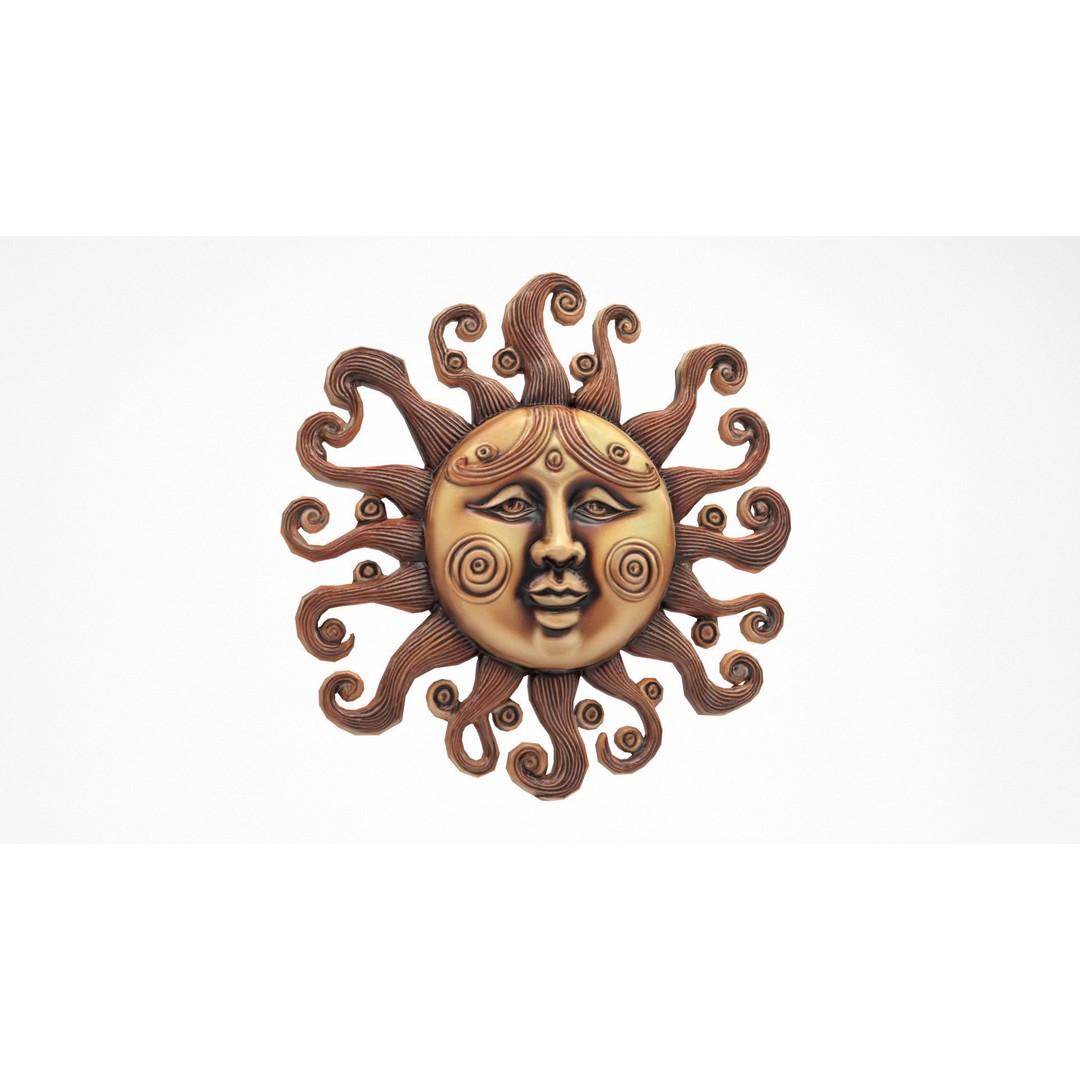 Decorative Suns 3D Model – Low Poly Art Asset, FBX, OBJ, Blender - View 10