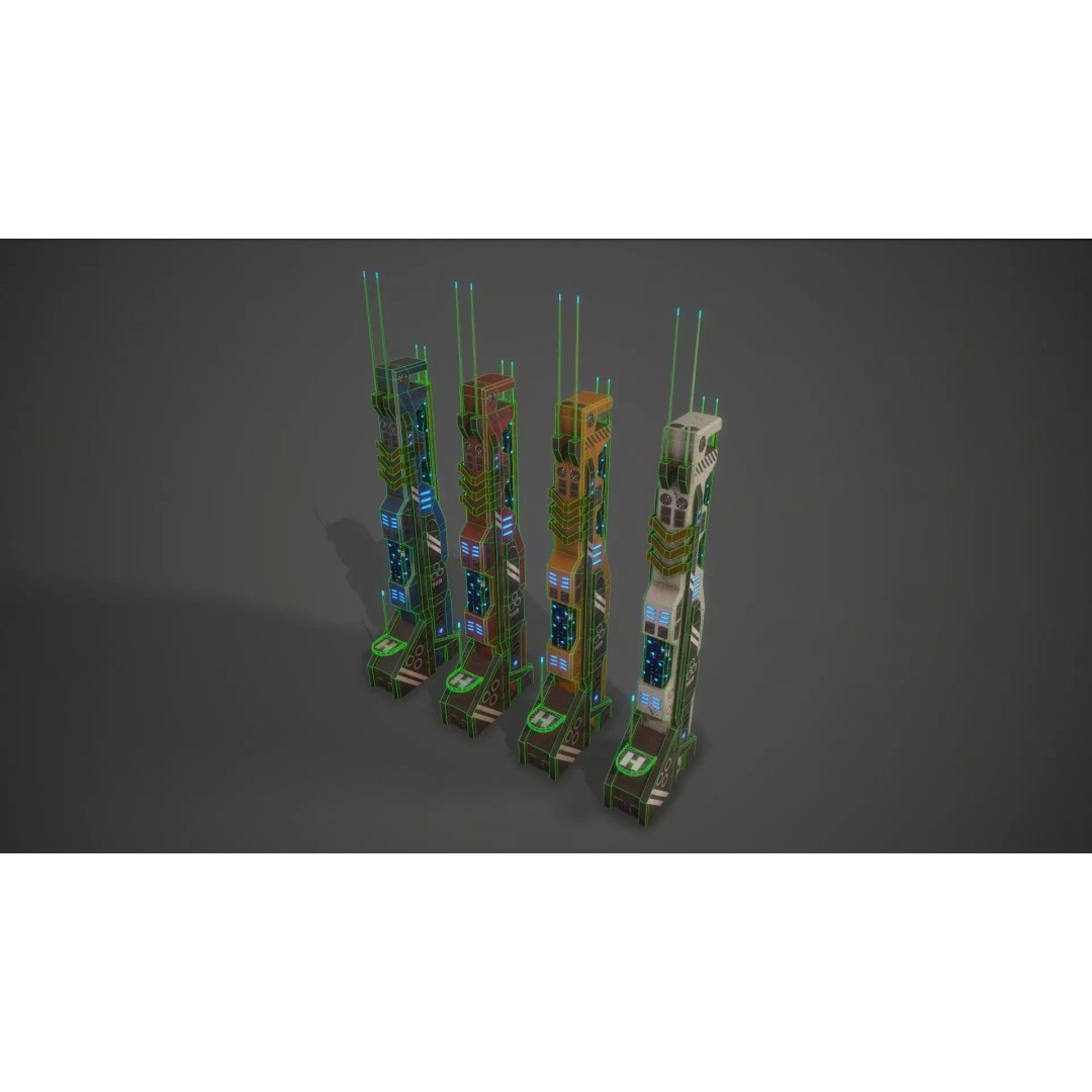 Sci-Fi Building 3D Model – Low Poly Game Asset, FBX, PBR Textures - View 5
