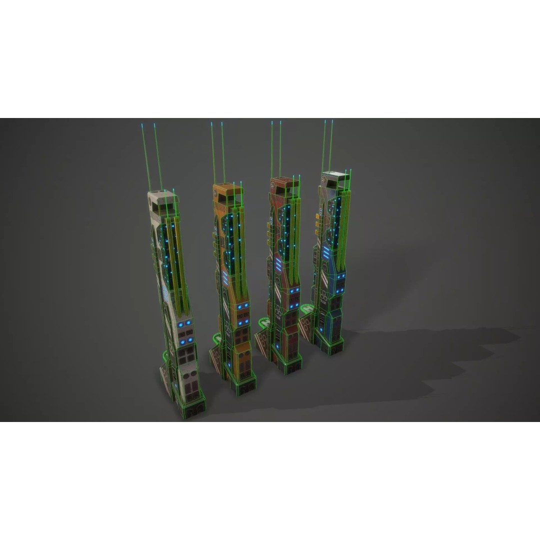 Sci-Fi Building 3D Model – Low Poly Game Asset, FBX, PBR Textures - View 6
