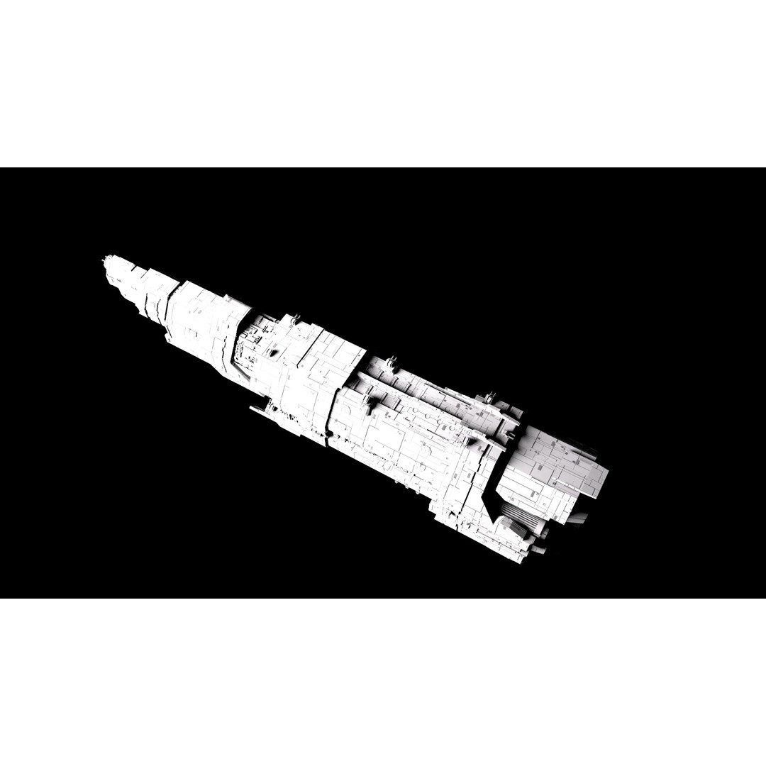 Marathon Class Heavy Cruiser 3D Model – Detailed Sci-Fi Spaceship, FBX, OBJ