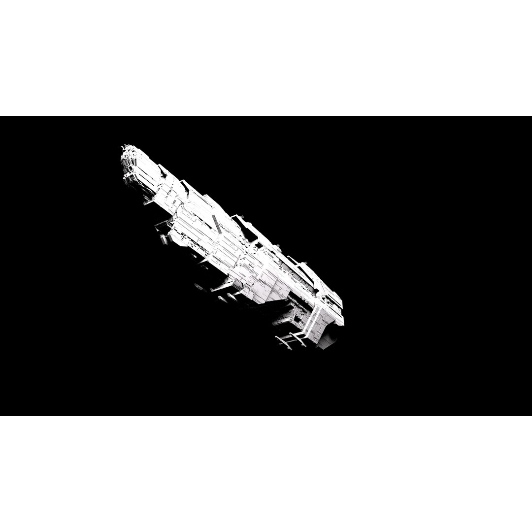 Marathon Class Heavy Cruiser 3D Model – Detailed Sci-Fi Spaceship, FBX, OBJ - View 11