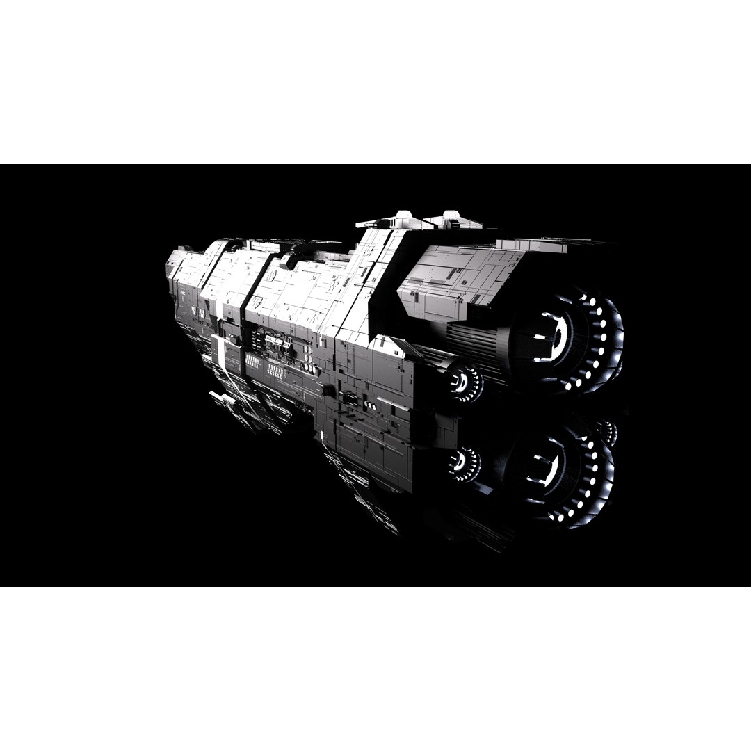 Marathon Class Heavy Cruiser 3D Model – Detailed Sci-Fi Spaceship, FBX, OBJ - View 14