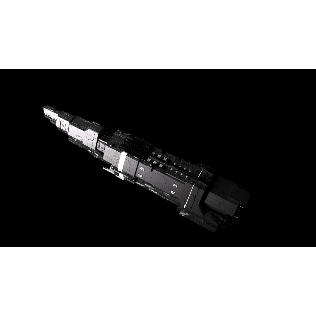 Marathon Class Heavy Cruiser 3D Model – Detailed Sci-Fi Spaceship, FBX, OBJ - View 16