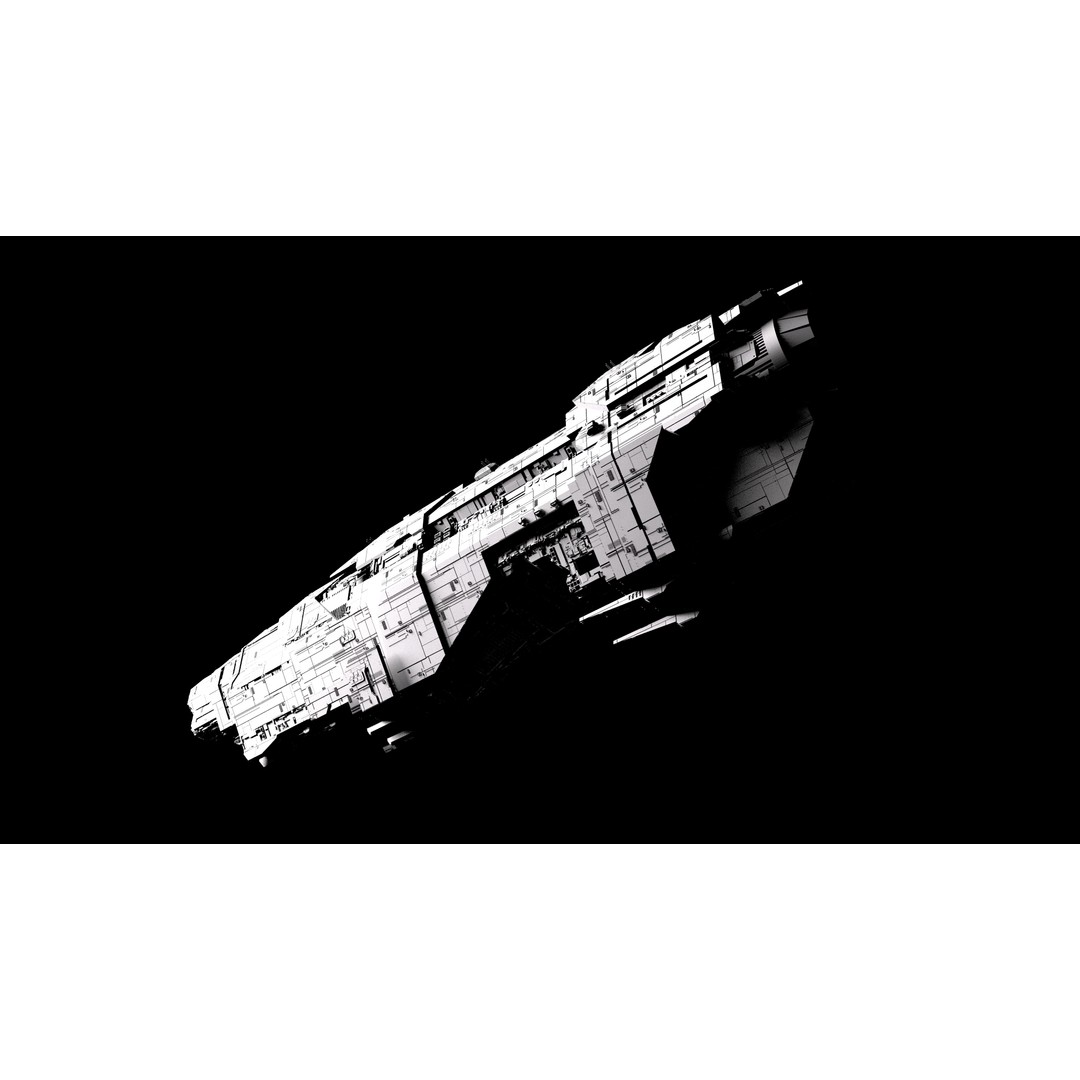 Marathon Class Heavy Cruiser 3D Model – Detailed Sci-Fi Spaceship, FBX, OBJ - View 5