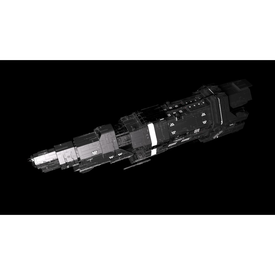 Marathon Class Heavy Cruiser 3D Model – Detailed Sci-Fi Spaceship, FBX, OBJ - View 6