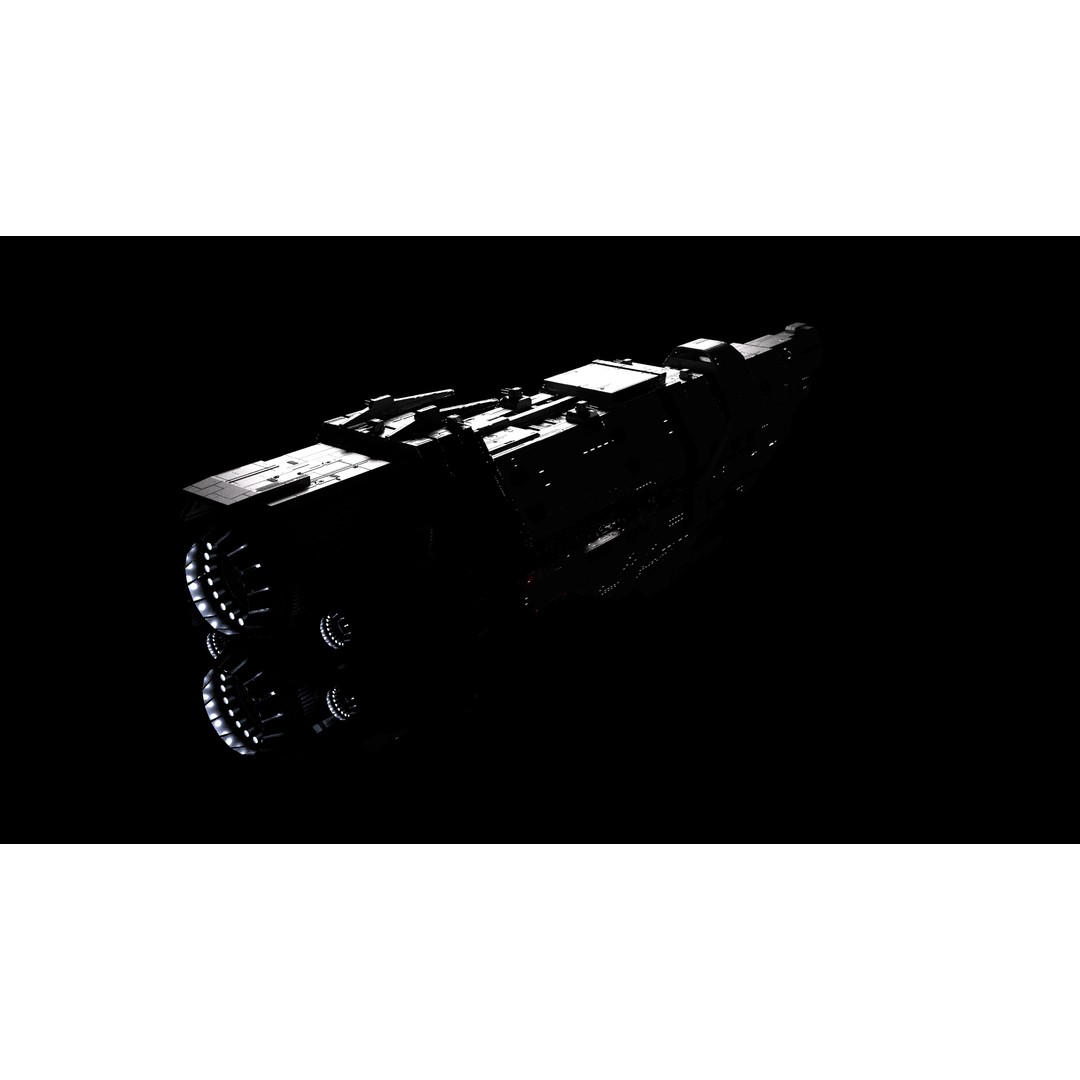 Marathon Class Heavy Cruiser 3D Model – Detailed Sci-Fi Spaceship, FBX, OBJ - View 8