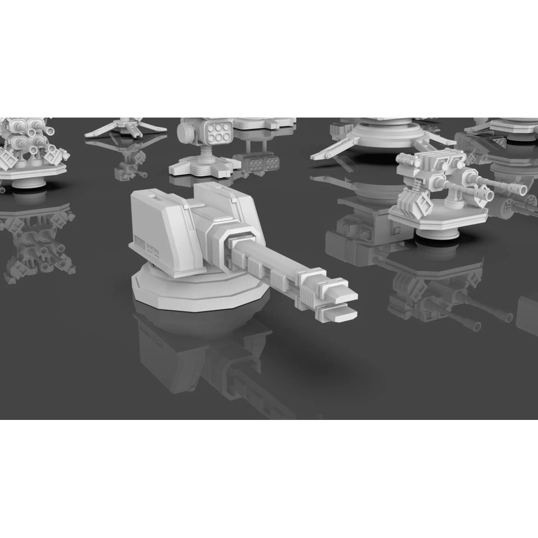 Turret and AA Gun 3D Model – Low Poly Defense Pack, FBX, OBJ - View 10