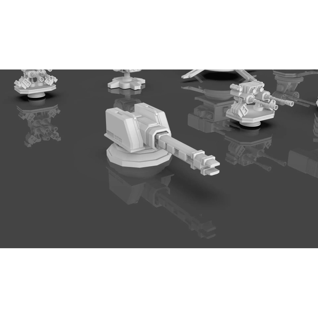 Turret and AA Gun 3D Model – Low Poly Defense Pack, FBX, OBJ - View 29