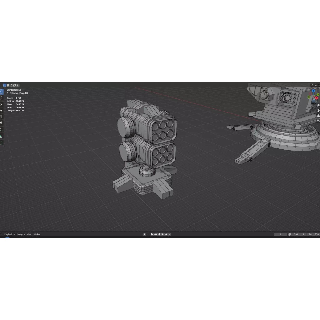 Turret and AA Gun 3D Model – Low Poly Defense Pack, FBX, OBJ - View 32