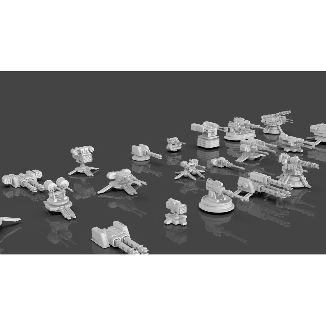 Turret and AA Gun 3D Model – Low Poly Defense Pack, FBX, OBJ - View 5