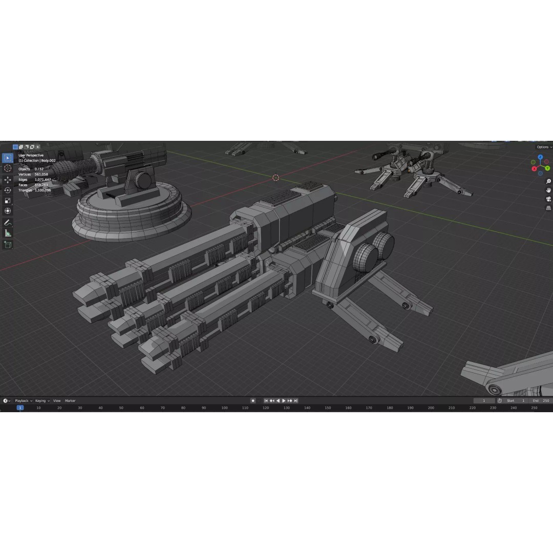 Turret and AA Gun 3D Model – Low Poly Defense Pack, FBX, OBJ - View 52