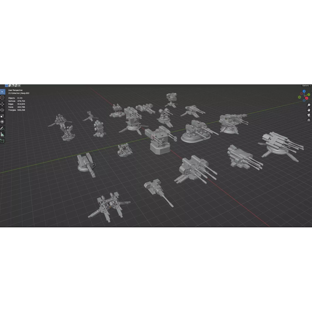 Turret and AA Gun 3D Model – Low Poly Defense Pack, FBX, OBJ - View 56