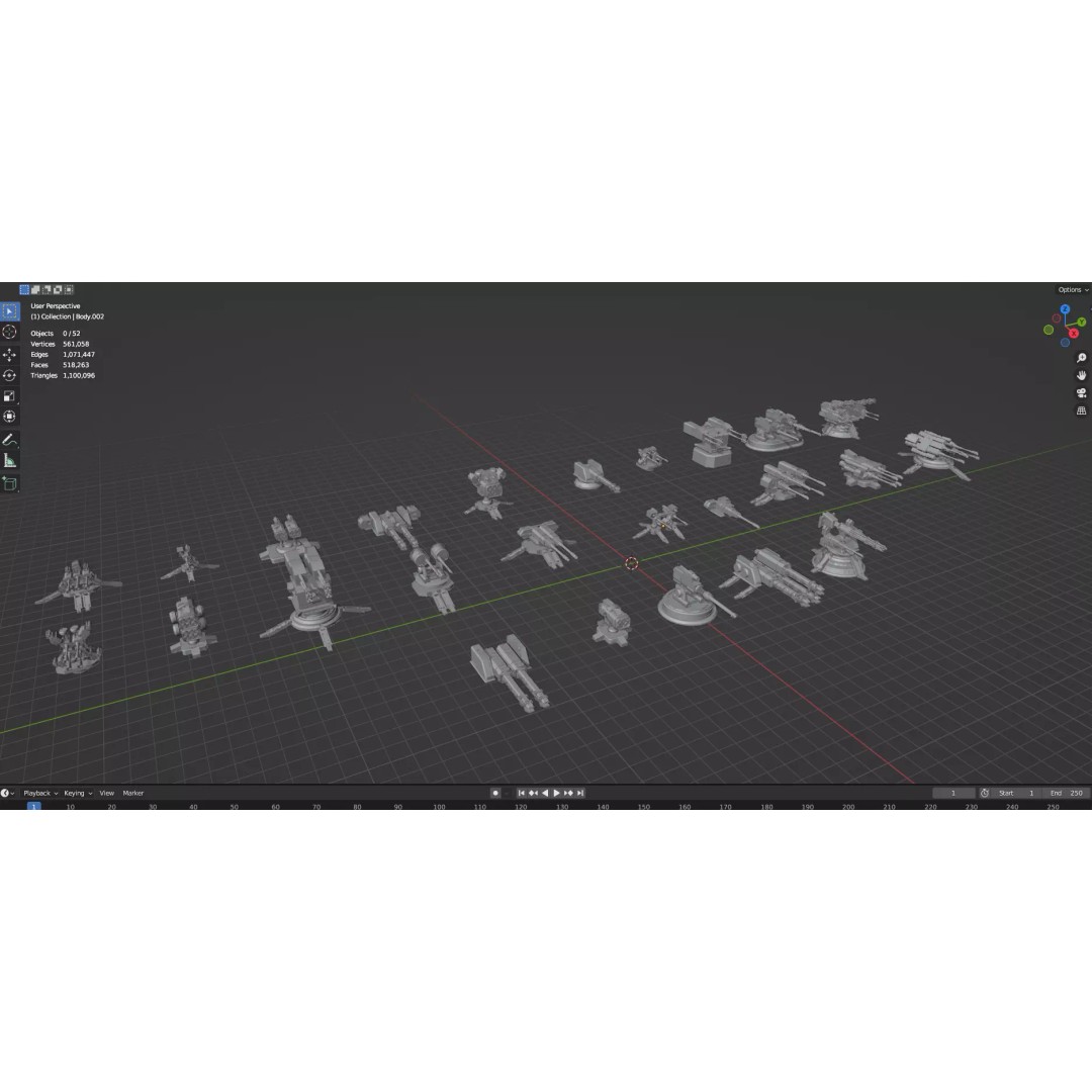 Turret and AA Gun 3D Model – Low Poly Defense Pack, FBX, OBJ - View 59
