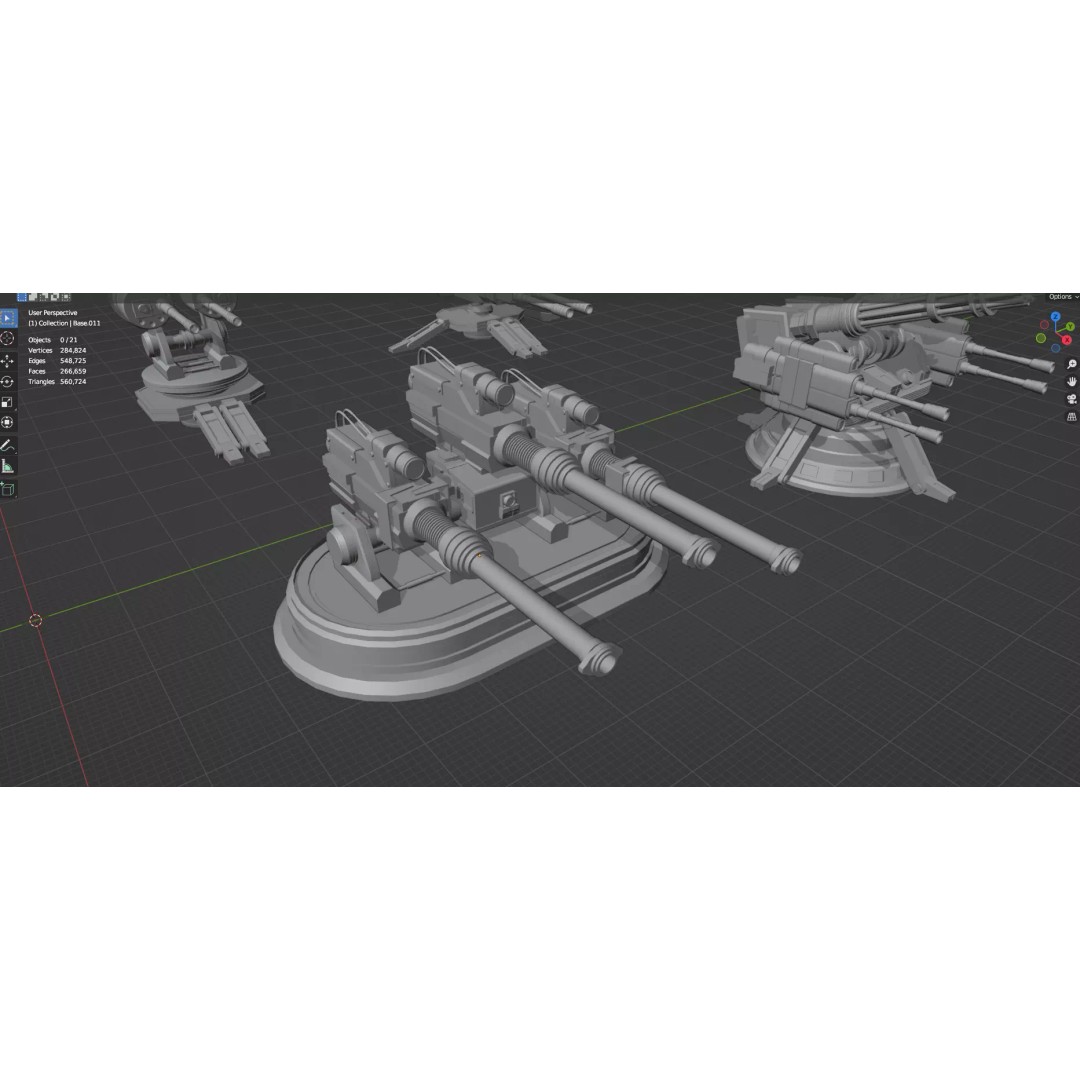Turret and AA Gun 3D Model – Low Poly Defense Pack, FBX, OBJ - View 62