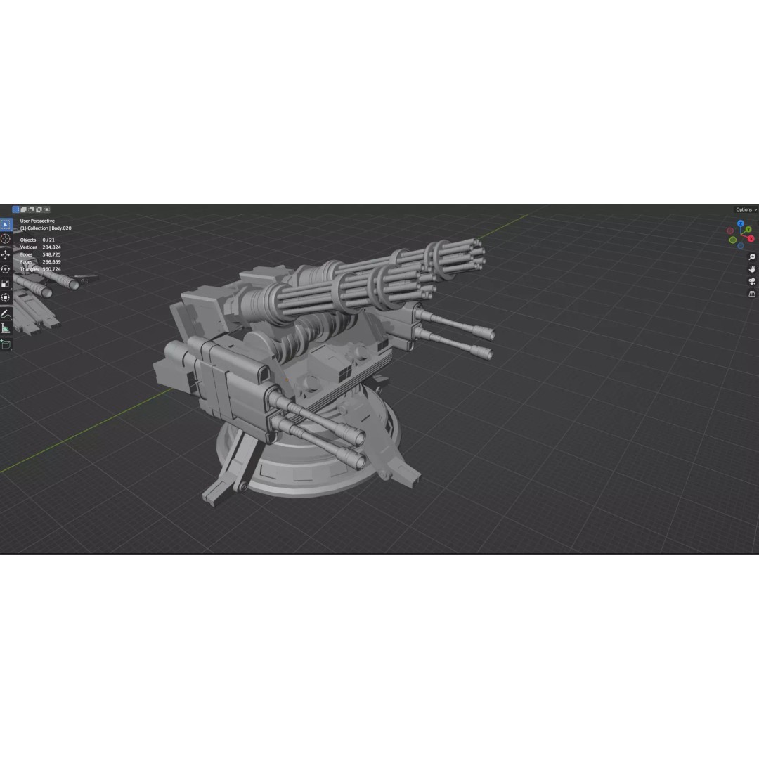 Turret and AA Gun 3D Model – Low Poly Defense Pack, FBX, OBJ - View 63