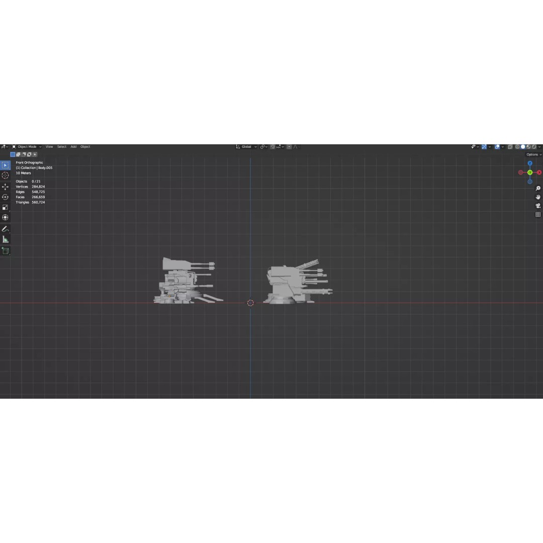 Turret and AA Gun 3D Model – Low Poly Defense Pack, FBX, OBJ - View 68