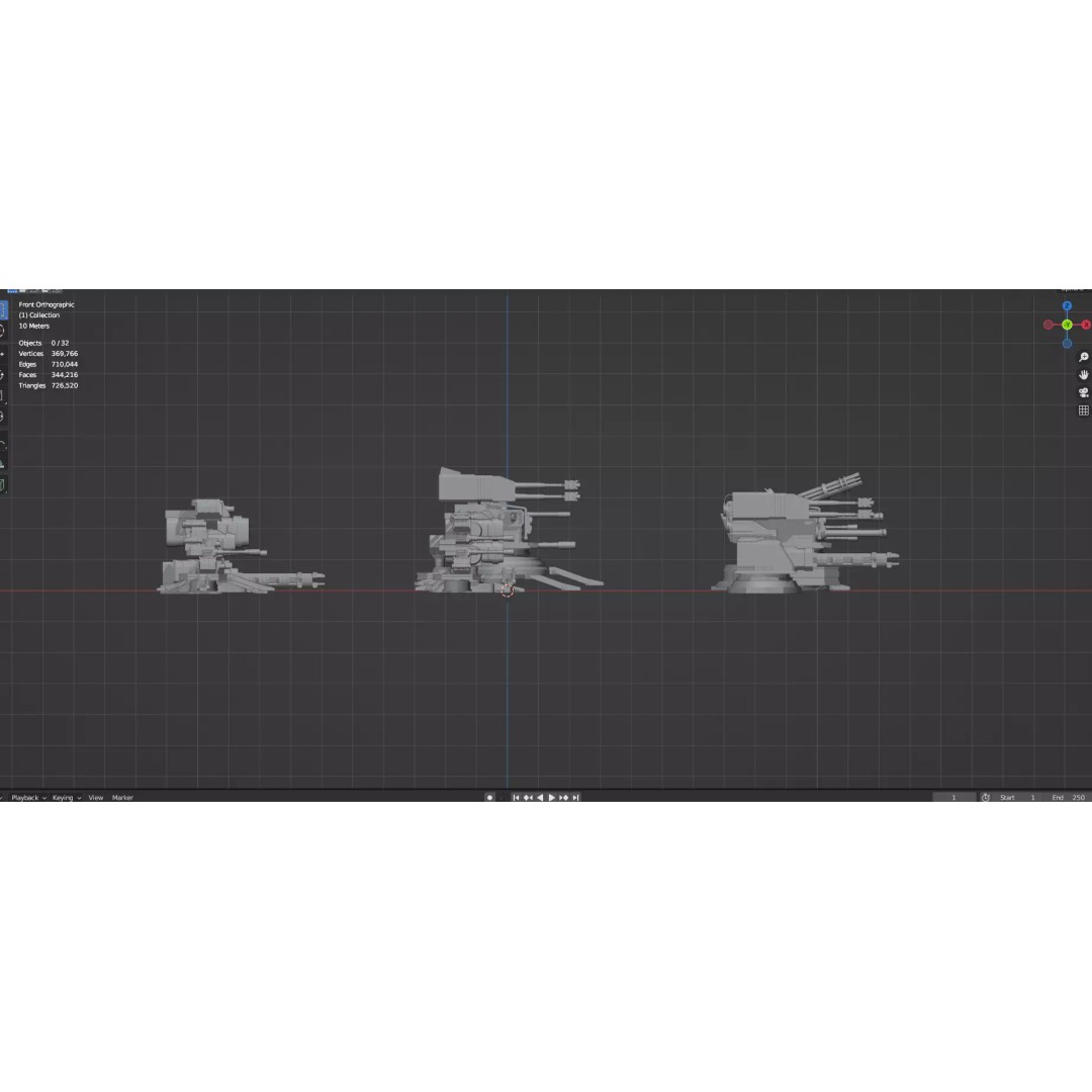 Turret and AA Gun 3D Model – Low Poly Defense Pack, FBX, OBJ - View 76