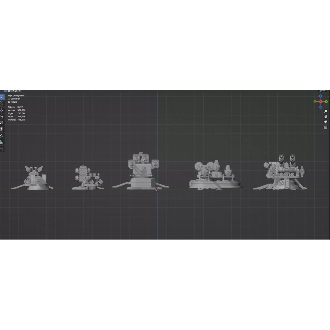 Turret and AA Gun 3D Model – Low Poly Defense Pack, FBX, OBJ - View 77