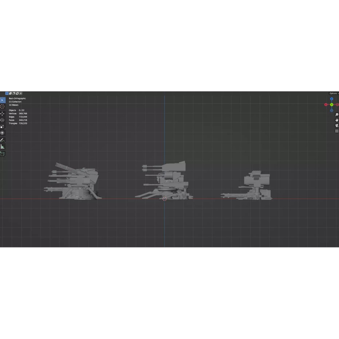 Turret and AA Gun 3D Model – Low Poly Defense Pack, FBX, OBJ - View 78