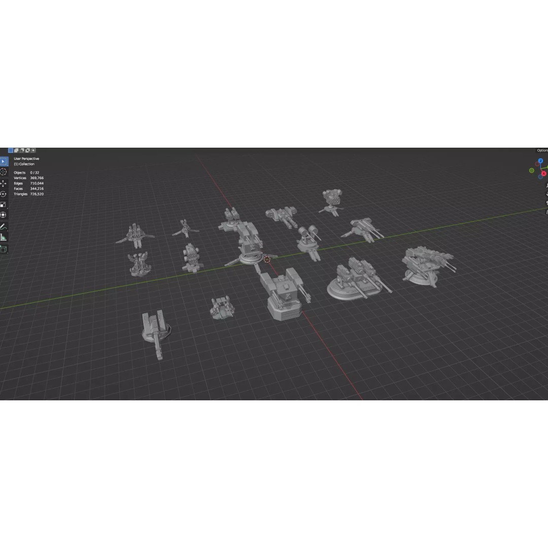 Turret and AA Gun 3D Model – Low Poly Defense Pack, FBX, OBJ - View 79
