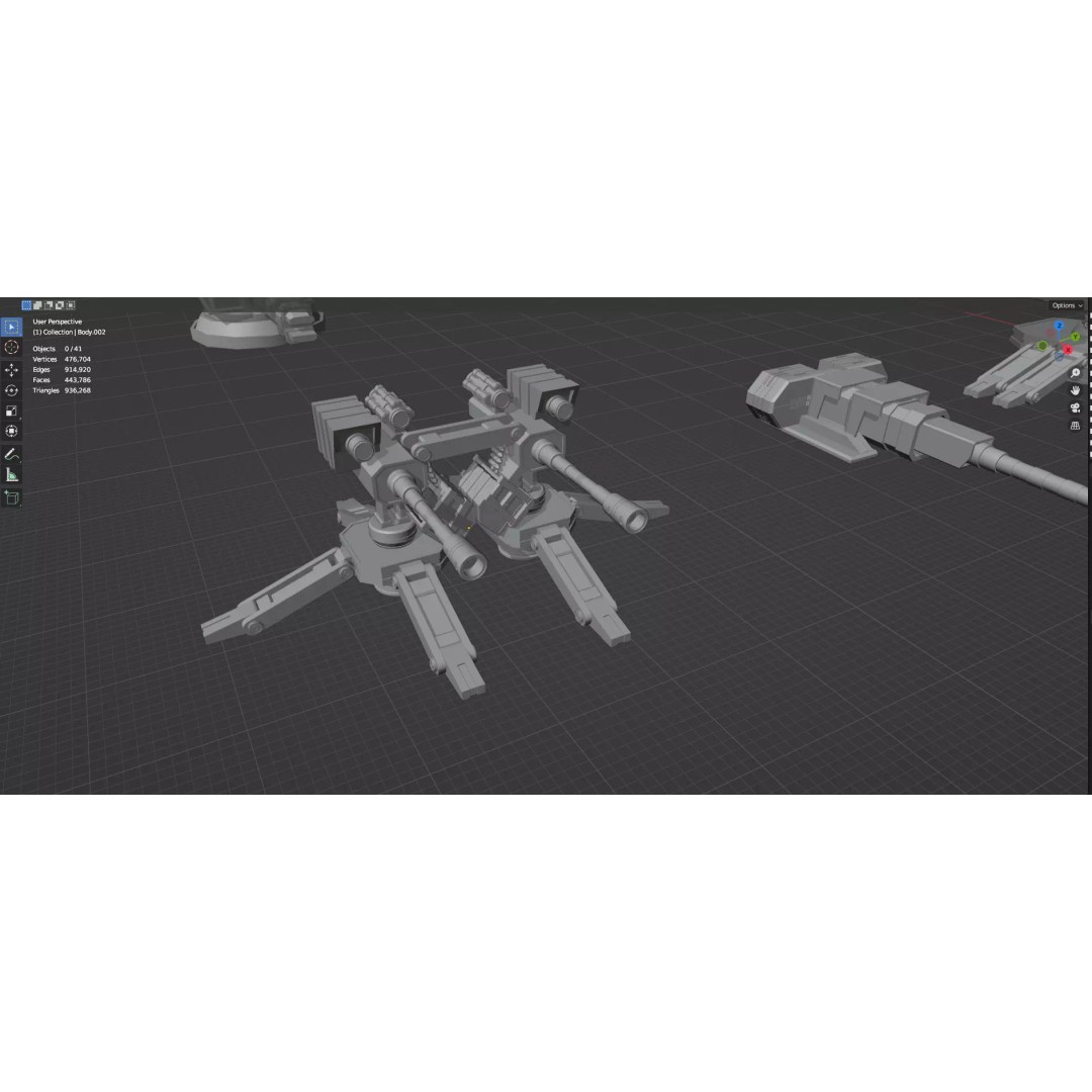 Turret and AA Gun 3D Model – Low Poly Defense Pack, FBX, OBJ - View 84