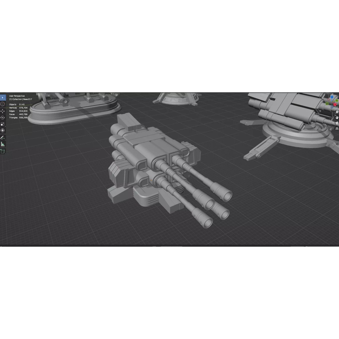 Turret and AA Gun 3D Model – Low Poly Defense Pack, FBX, OBJ - View 87
