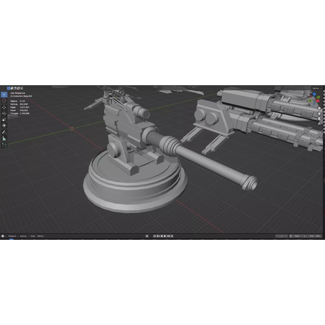 Turret and AA Gun 3D Model – Low Poly Defense Pack, FBX, OBJ - View 91